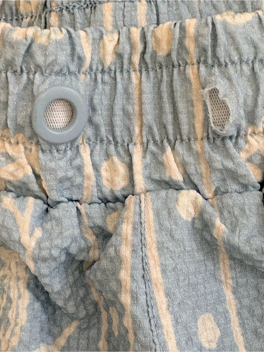 Maison Article Sky Blue Paisley Hybrid Shorts.